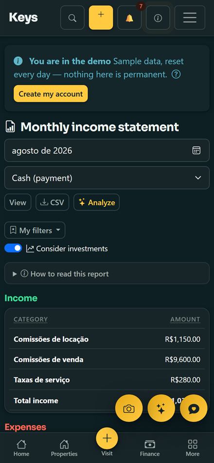 Keys results report on a phone